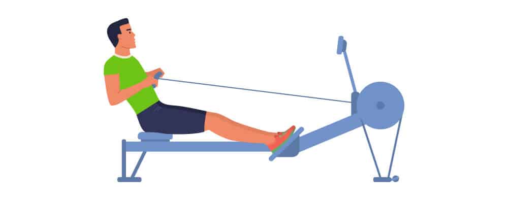 A man using a rowing machine