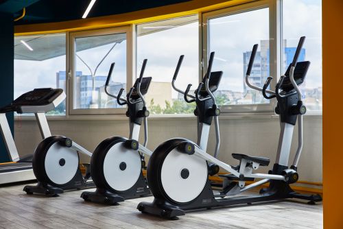 Rear drive ellipticals at the gym